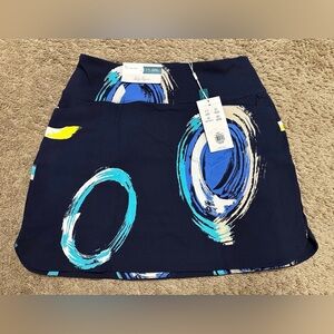 Lady Hagen Navy and Blue Patterned Skort C-26